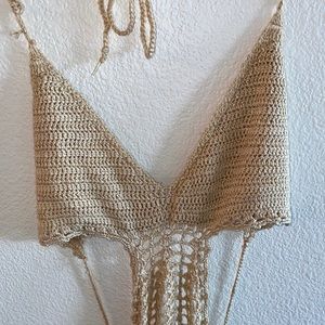 Beige Crochet Top